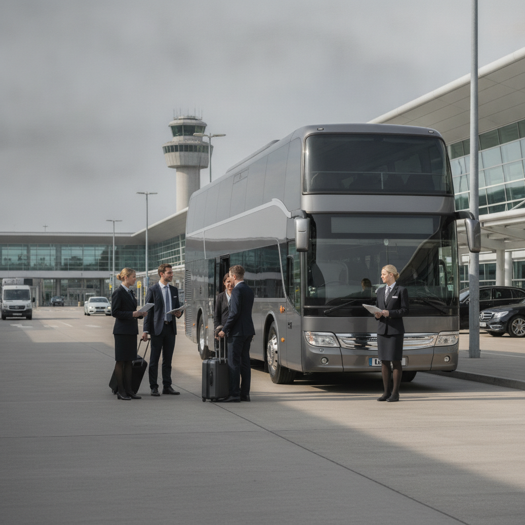 Meet & Greet at London City — executive coach meeting a group at London City Airport