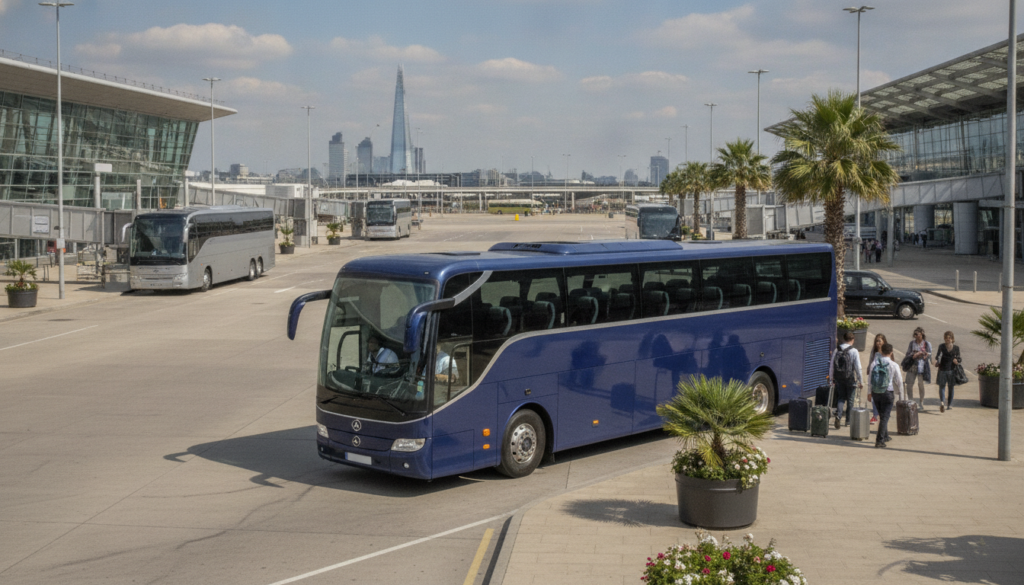 Educational Journeys: Group Transfers to London's Top Museums and Attractions — executive coach meeting a group at London City Airport